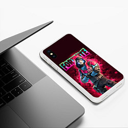 Чехол iPhone XS Max матовый Fortnite Bonehead Skin, цвет: 3D-белый — фото 2