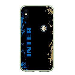 Чехол iPhone XS Max матовый Интер inter, цвет: 3D-салатовый