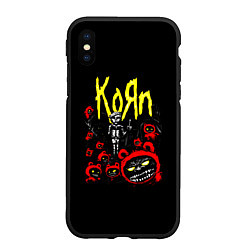 Чехол iPhone XS Max матовый KoЯn - Korn, цвет: 3D-черный