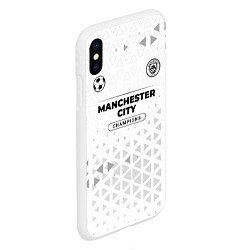 Чехол iPhone XS Max матовый Manchester City Champions Униформа, цвет: 3D-белый — фото 2
