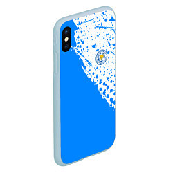 Чехол iPhone XS Max матовый Leicester city Лестер Сити, цвет: 3D-голубой — фото 2