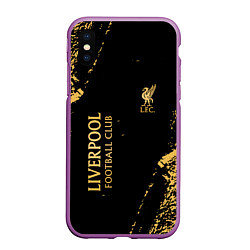 Чехол iPhone XS Max матовый Liverpool гранж, цвет: 3D-фиолетовый