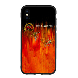 Чехол iPhone XS Max матовый Hell Awaits - Slayer, цвет: 3D-черный