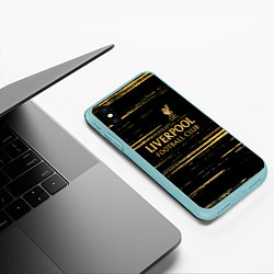 Чехол iPhone XS Max матовый Liverpool в золотом цвете, цвет: 3D-мятный — фото 2