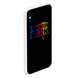 Чехол iPhone XS Max матовый Linkin Park neon, цвет: 3D-белый — фото 2