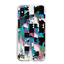 Чехол iPhone XS Max матовый Glitch Abstract squares Глитч Абстрактные квадраты