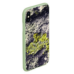 Чехол iPhone XS Max матовый Каменная Стена С Мхом, цвет: 3D-салатовый — фото 2