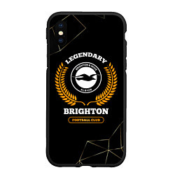 Чехол iPhone XS Max матовый Лого Brighton и надпись Legendary Football Club на, цвет: 3D-черный