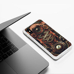Чехол iPhone XS Max матовый Mechanical device in Steampunk Retro style, цвет: 3D-белый — фото 2