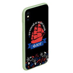 Чехол iPhone XS Max матовый Парусник Морской и речной флот, цвет: 3D-салатовый — фото 2