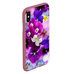 Чехол iPhone XS Max матовый CHARMING PANSIES, цвет: 3D-малиновый — фото 2