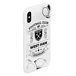 Чехол iPhone XS Max матовый West Ham Football Club Number 1 Legendary, цвет: 3D-белый — фото 2