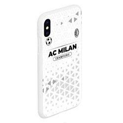 Чехол iPhone XS Max матовый AC Milan Champions Униформа, цвет: 3D-белый — фото 2