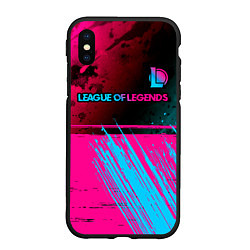 Чехол iPhone XS Max матовый League of Legends Neon Gradient, цвет: 3D-черный