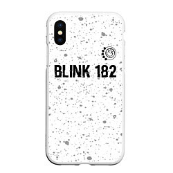 Чехол iPhone XS Max матовый Blink 182 Glitch на светлом фоне, цвет: 3D-белый