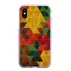 Чехол iPhone XS Max матовый Треугольная старая стена, цвет: 3D-светло-сиреневый