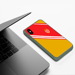 Чехол iPhone XS Max матовый Монако logo, цвет: 3D-темно-зеленый — фото 2