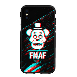 Чехол iPhone XS Max матовый FNAF в стиле Glitch Баги Графики на темном фоне, цвет: 3D-черный