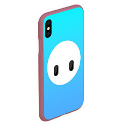 Чехол iPhone XS Max матовый Fall Guy blue, цвет: 3D-малиновый — фото 2