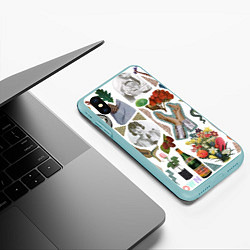Чехол iPhone XS Max матовый Underground vanguard pattern fashion 2088, цвет: 3D-мятный — фото 2