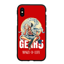 Чехол iPhone XS Max матовый ЛУФФИ 5 ГИР ONE PIECE На луне, цвет: 3D-черный