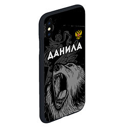 Чехол iPhone XS Max матовый Данила Россия Медведь, цвет: 3D-черный — фото 2