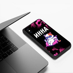 Чехол iPhone XS Max матовый Инна - КОШЕЧКА - Милитари, цвет: 3D-черный — фото 2