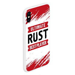 Чехол iPhone XS Max матовый Rust: красные таблички Best Player и Ultimate, цвет: 3D-белый — фото 2