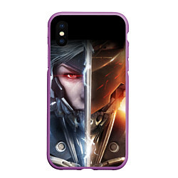 Чехол iPhone XS Max матовый METAL GEAR RISING САМУРАЙ, цвет: 3D-фиолетовый