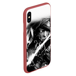 Чехол iPhone XS Max матовый МЕТАЛ ГИР СОЛИД- METAL GEAR, цвет: 3D-красный — фото 2