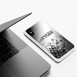 Чехол iPhone XS Max матовый Рэпер Ноггано в стиле граффити, цвет: 3D-белый — фото 2