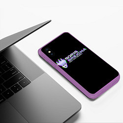 Чехол iPhone XS Max матовый Borij Brejcha Glitch, цвет: 3D-фиолетовый — фото 2