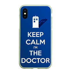 Чехол iPhone XS Max матовый Keep calm Im the Doctor, цвет: 3D-салатовый