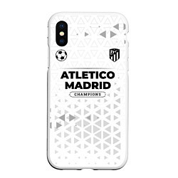 Чехол iPhone XS Max матовый Atletico Madrid Champions Униформа, цвет: 3D-белый