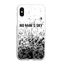 Чехол iPhone XS Max матовый No Mans Sky Glitch на светлом фоне, цвет: 3D-белый