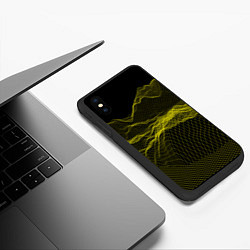 Чехол iPhone XS Max матовый Каркасный Пейзаж Горы, цвет: 3D-черный — фото 2