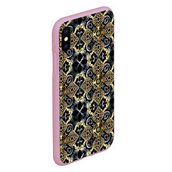 Чехол iPhone XS Max матовый BLACK AND GOLD узоры, цвет: 3D-розовый — фото 2
