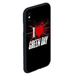 Чехол iPhone XS Max матовый Green Day Сердце, цвет: 3D-черный — фото 2