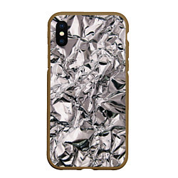 Чехол iPhone XS Max матовый Фольга текстура, цвет: 3D-коричневый