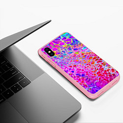 Чехол iPhone XS Max матовый Красочные всплески красок Экспрессия, цвет: 3D-баблгам — фото 2