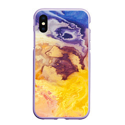 Чехол iPhone XS Max матовый Тайфун Красок, цвет: 3D-светло-сиреневый