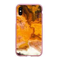 Чехол iPhone XS Max матовый Смерч Красок, цвет: 3D-розовый