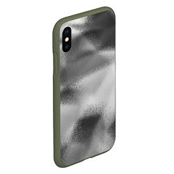 Чехол iPhone XS Max матовый В серых тонах абстрактный узор gray abstract patte, цвет: 3D-темно-зеленый — фото 2