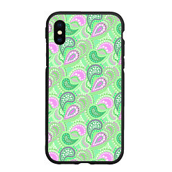 Чехол iPhone XS Max матовый Turkish cucumber green background