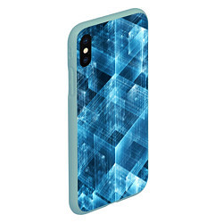 Чехол iPhone XS Max матовый GLASS CUBES, цвет: 3D-мятный — фото 2