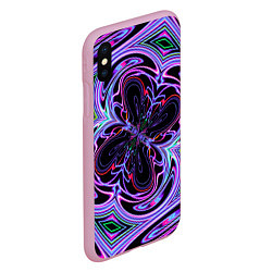 Чехол iPhone XS Max матовый Неоновые узоры и фигуры - Фиолетовый, цвет: 3D-розовый — фото 2