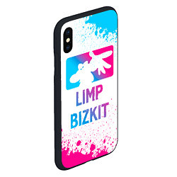 Чехол iPhone XS Max матовый Limp Bizkit Neon Gradient, цвет: 3D-черный — фото 2