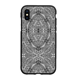 Чехол iPhone XS Max матовый Black and white oriental ornament, цвет: 3D-черный