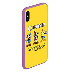 Чехол iPhone XS Max матовый Cuphead the delicious last course, цвет: 3D-фиолетовый — фото 2