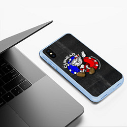 Чехол iPhone XS Max матовый Персонаж Cuphead, цвет: 3D-голубой — фото 2